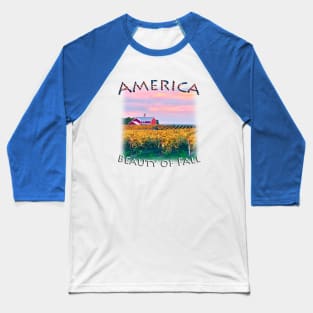 America - Beauty of Fall with Winery Baseball T-Shirt